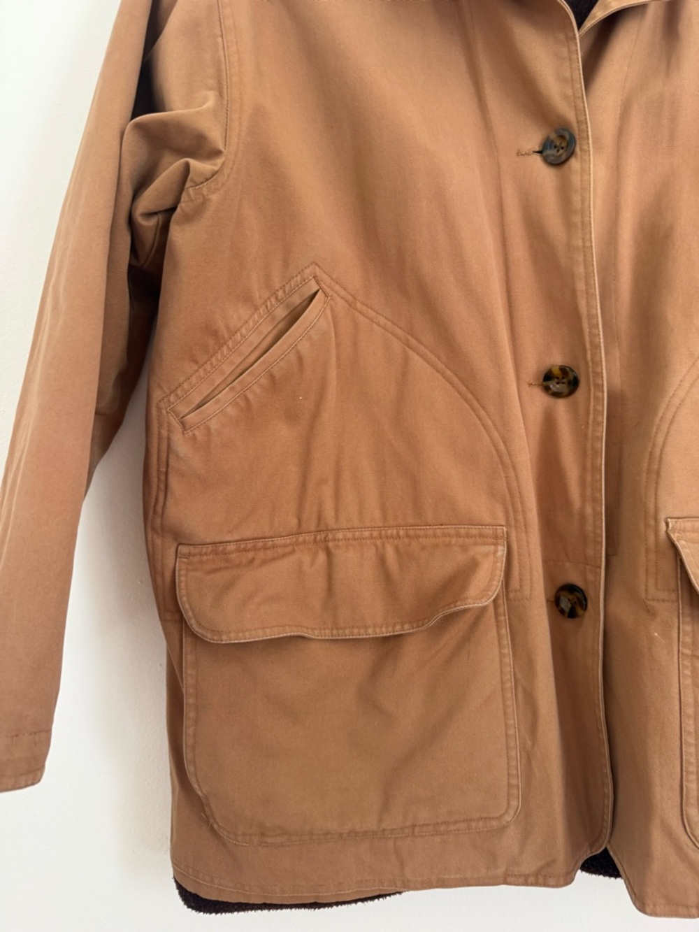 Vintage fleece lined jacket with contrasting collar - Picture 6 of 12